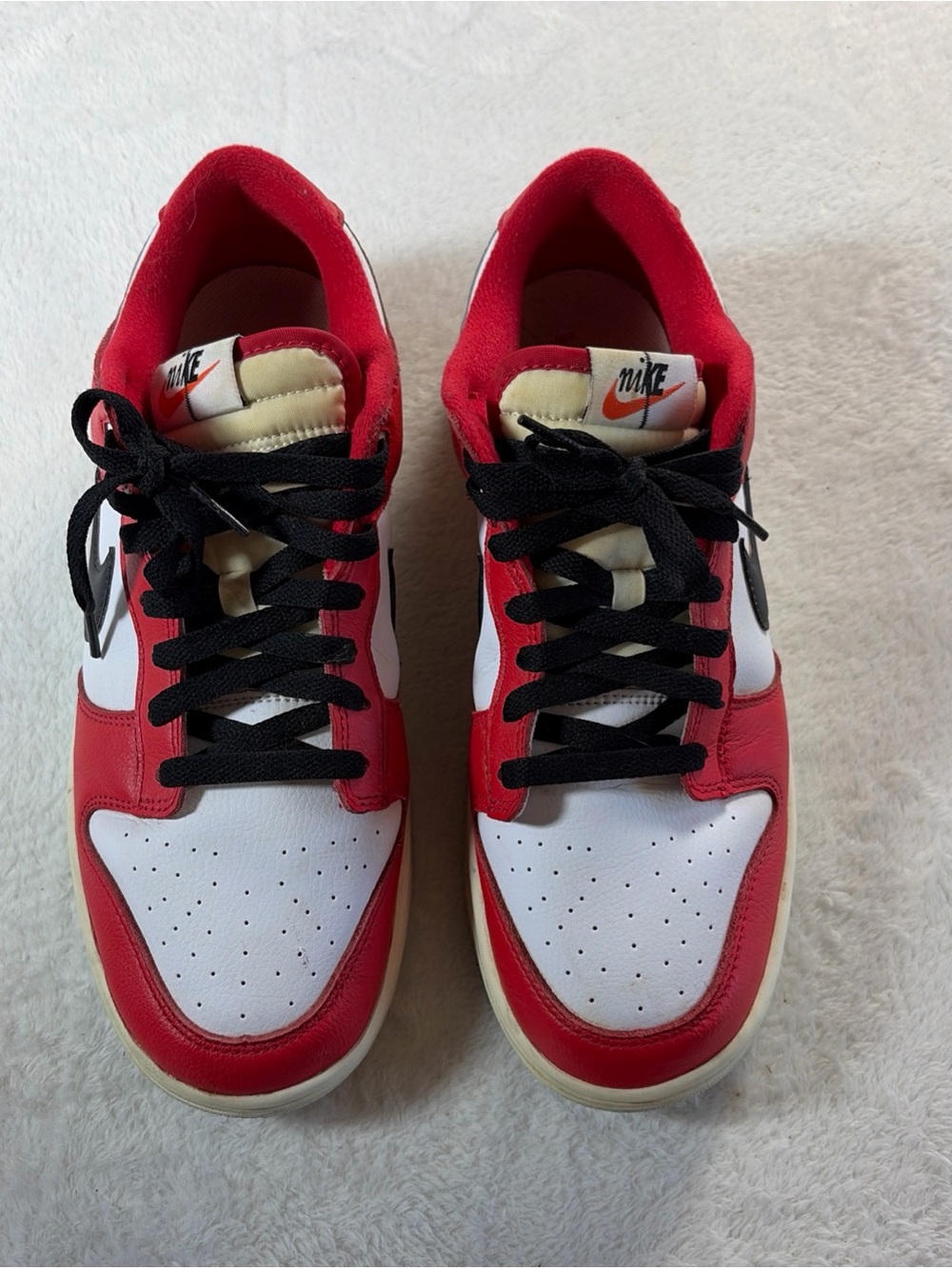 Nike Dunk Low Split Chicago Mens Size 10 Red White Sneakers DZ2636-600